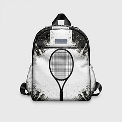 Детский рюкзак Теннисная ракетка в черно-белом, цвет: 3D-принт