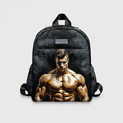 Детский рюкзак Бодибилдер на черном, цвет: 3D-принт