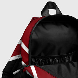 Детский рюкзак Красный с чёрным и белые полосы, цвет: 3D-принт — фото 2