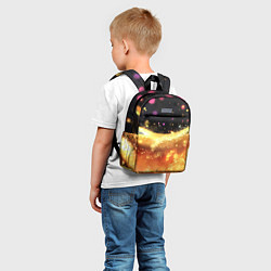 Детский рюкзак Черно-золотой фон текстуры с блеском, цвет: 3D-принт — фото 2