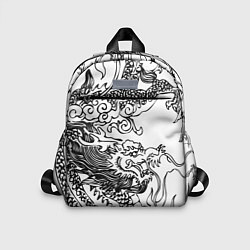 Детский рюкзак Татуировка дракона на белом