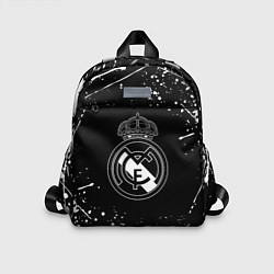 Детский рюкзак Real Madrid белые краски, цвет: 3D-принт