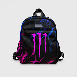Детский рюкзак Monster energy неоновое пламя, цвет: 3D-принт