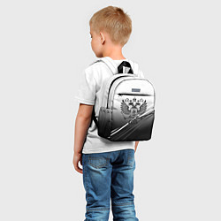 Детский рюкзак Герб России градиент в полосами серый, цвет: 3D-принт — фото 2