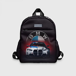 Детский рюкзак BMW на красном фоне, цвет: 3D-принт
