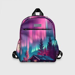 Детский рюкзак Лиловое сияние над лесом, цвет: 3D-принт