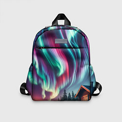 Детский рюкзак Разноцветное полярное сияние, цвет: 3D-принт