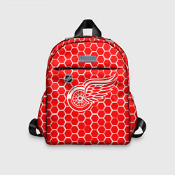 Детский рюкзак Детройт Ред Уингз - красные соты, цвет: 3D-принт