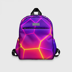 Детский рюкзак Синие плиты с фиолетовым свечением, цвет: 3D-принт