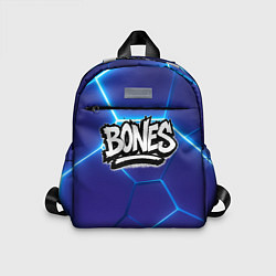 Детский рюкзак Bones белое лого на синих плитах, цвет: 3D-принт