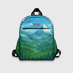 Детский рюкзак Горный пейзаж - пиксель арт, цвет: 3D-принт