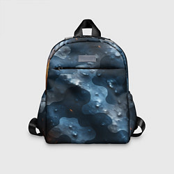 Детский рюкзак Синий камуфляж с каплями, цвет: 3D-принт