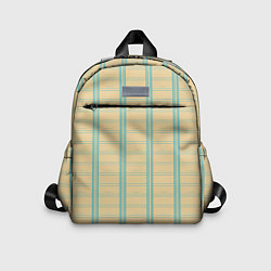 Детский рюкзак Color beige cage light blue stripes, цвет: 3D-принт