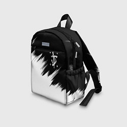 Детский рюкзак Doom краски черно белый, цвет: 3D-принт — фото 2