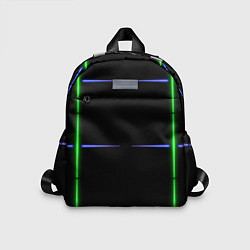 Детский рюкзак Color black green purple stripes, цвет: 3D-принт