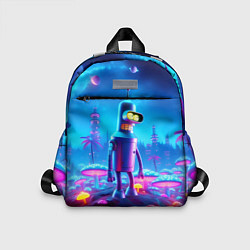 Детский рюкзак Бендер на сказочной неоновой грибной планете - ней, цвет: 3D-принт