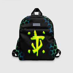 Детский рюкзак Doom соты кислотное лого, цвет: 3D-принт