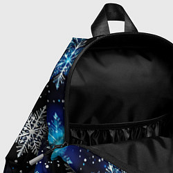 Детский рюкзак Стилизованный чёрно-синий со снежинками, цвет: 3D-принт — фото 2