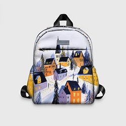 Детский рюкзак Новогодние домики на горе, цвет: 3D-принт