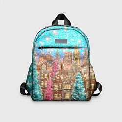 Детский рюкзак Новогодний город в блестках, цвет: 3D-принт