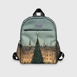 Детский рюкзак Новогодняя елка во дворе, цвет: 3D-принт