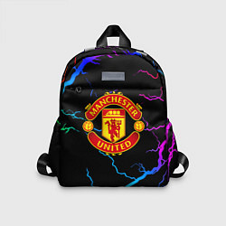 Детский рюкзак Манчестер Юнайтед неоновые молнии, цвет: 3D-принт