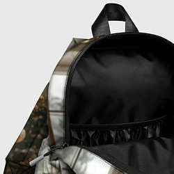 Детский рюкзак Белая лошадка лежит у новогодней елки, цвет: 3D-принт — фото 2