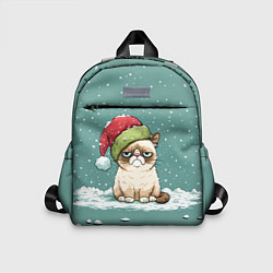 Детский рюкзак Недовольный новогодний котик, цвет: 3D-принт