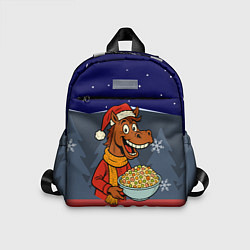 Детский рюкзак Лошадь с тазиком оливье, цвет: 3D-принт