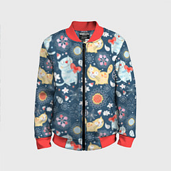 Бомбер детский Котята, цвет: 3D-красный