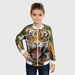 Бомбер детский Удивленный тигр, цвет: 3D-белый — фото 2