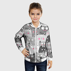 Бомбер детский Котейки 2, цвет: 3D-белый — фото 2