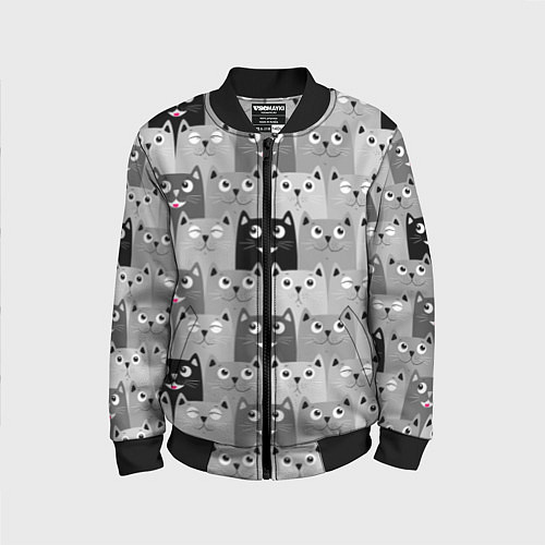 Детский бомбер Котейки / 3D-Черный – фото 1