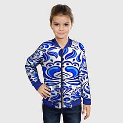 Бомбер детский Роспись гжель, цвет: 3D-синий — фото 2