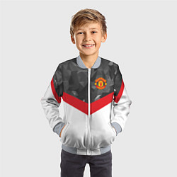 Бомбер детский Man United FC: Grey Polygons, цвет: 3D-серый — фото 2