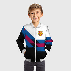 Бомбер детский Barcelona FC: Black style, цвет: 3D-белый — фото 2