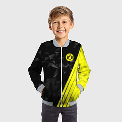 Бомбер детский FC Borussia Dortmund: Abstract, цвет: 3D-серый — фото 2