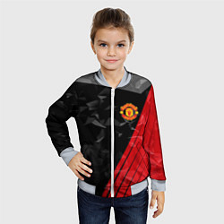 Бомбер детский FC Manchester United: Abstract, цвет: 3D-серый — фото 2