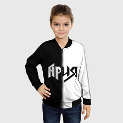 Бомбер детский Ария Ч/Б, цвет: 3D-черный — фото 2