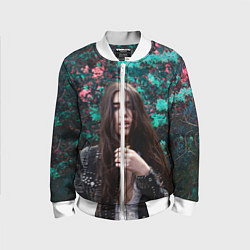 Бомбер детский Dua Lipa: Floral, цвет: 3D-белый