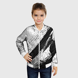Бомбер детский Белый и черный, цвет: 3D-белый — фото 2