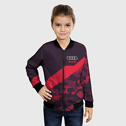 Бомбер детский Audi: Red Pixel, цвет: 3D-черный — фото 2