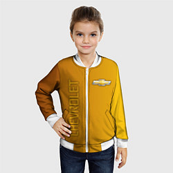 Бомбер детский Chevrolet желтый градиент, цвет: 3D-белый — фото 2
