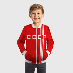 Бомбер детский Cборная СССР, цвет: 3D-белый — фото 2