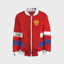 Бомбер детский Russia: Sport Tricolor, цвет: 3D-белый