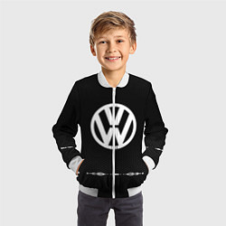 Бомбер детский Volkswagen: Black Abstract, цвет: 3D-белый — фото 2