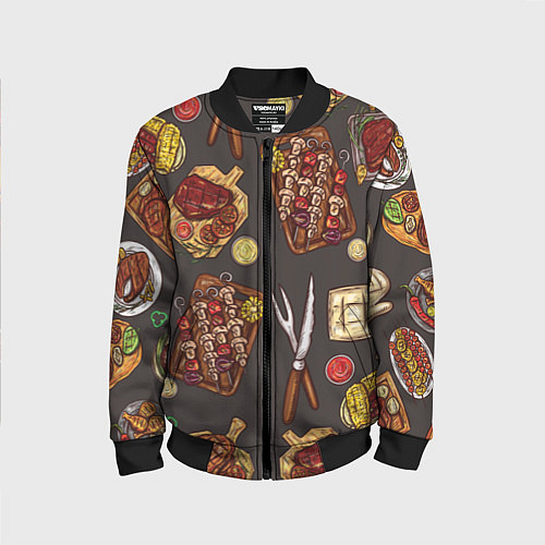 Детский бомбер Шашлычное раздолье / 3D-Черный – фото 1