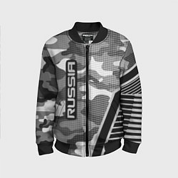 Бомбер детский Russia: Grey Camo, цвет: 3D-черный