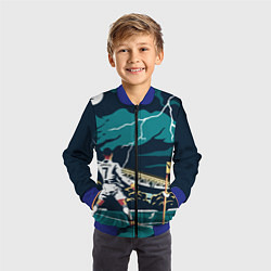 Бомбер детский Ronaldo lightning, цвет: 3D-синий — фото 2
