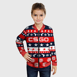Бомбер детский CS:GO New Year, цвет: 3D-красный — фото 2